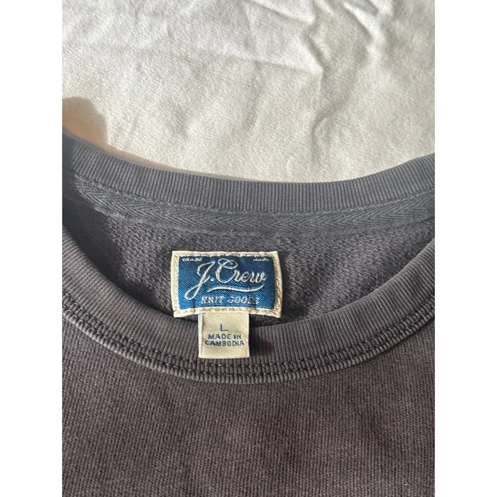 J. Crew Sweatshirt Mens Large Gray  Pocket Crewneck Pullover